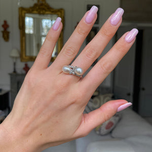 Antique, Edwardian, natural pearl & diamond ring