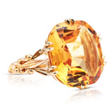 Antique Edwardian Imperial Golden Topaz Ring, 18ct Yellow Gold