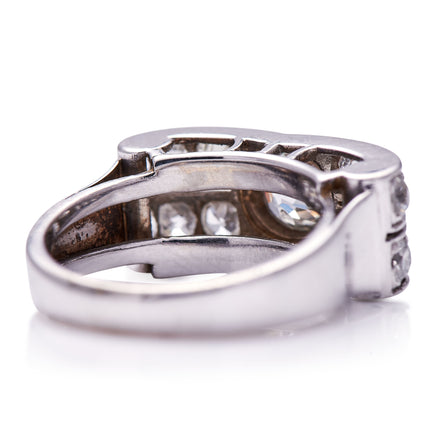 Untreated AntiqueA Art Deco, Platinum, Diamond Engagement Ring