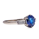 Vintage_Rings | Vintage_Engagement_Rings |Untreated Antique Art Deco, Platinum, Sapphire and Diamond Ring Engagement Ring