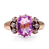 Antique-Pink-Topaz-Diamond-Ring-Victorian-18-Carat-Gold-Vintage