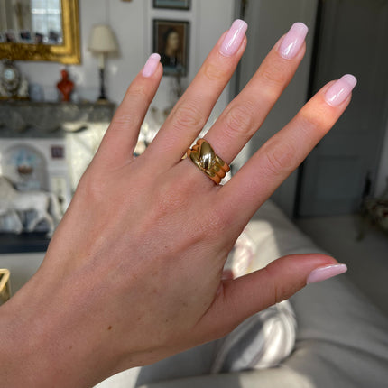 Victorian | Diamond Set Snake Ring, 18ct Yellow Gold