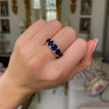 Victorian, 18ct gold, sapphire & diamond five-stone ring