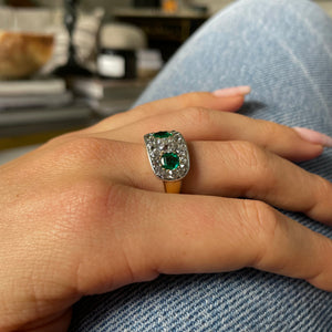 Antique | Victorian, emerald & diamond ring