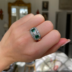 Antique | Victorian, emerald & diamond ring