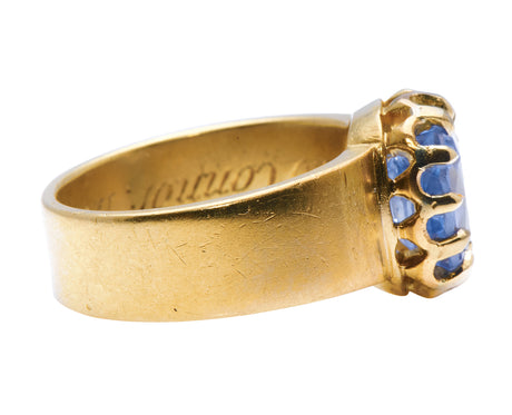 Victorian, 18ct Gold, Cushion-Cut Sapphire Engagement Ring | Antique Rings | Antique Ring Boutique | Vintage Engagement Rings | Antique Engagement Rings