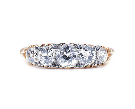 Victorian, 18ct Gold, Diamond Five-Stone Ring | Antique Rings | Antique Ring Boutique | Vintage Engagement Rings | Antique Engagement Rings