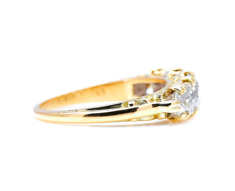Victorian, 18ct Gold, Diamond Five-Stone Ring | Antique Rings | Antique Ring Boutique | Vintage Engagement Rings | Antique Engagement Rings