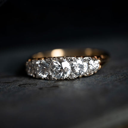 Victorian, 18ct Gold, Diamond Five-Stone Ring | Antique Rings | Antique Ring Boutique | Vintage Engagement Rings | Antique Engagement Rings