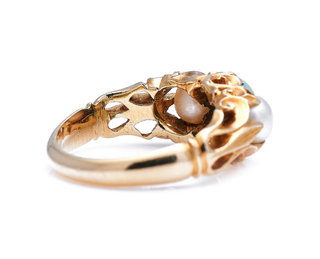 Victorian, 18ct Gold, Natural Turquoise and Pearl Ring Antique Ring Boutique | Untreated Gemstone Rings | Antique Rings | Antique Jewellery Company |  | Art Deco | Vintage Jewelry | Antique Engagement Rings | Art Deco Rings | Antique Rings | Antique Jewellery Company | Antique Jewelry | Vintage Jewellery