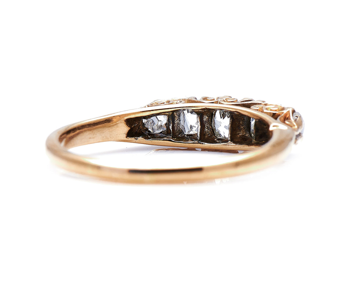 Victorian, 18ct Gold, Old-Cut Diamond Five Stone Ring Antique Ring Boutique | Untreated Gemstone Rings | Antique Rings | Antique Jewellery Company |  | Art Deco | Vintage Jewelry | Antique Engagement Rings | Art Deco Rings | Antique Rings | Antique Jewellery Company | Antique Jewelry | Vintage Jewellery