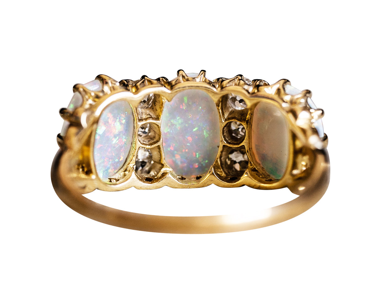 Victorian, 18ct Gold, Opal and Diamond Ring Antique Ring Boutique | Untreated Gemstone Rings | Antique Rings | Antique Jewellery Company |  | Art Deco | Vintage Jewelry | Antique Engagement Rings | Art Deco Rings | Antique Rings | Antique Jewellery Company | Antique Jewelry | Vintage Jewellery