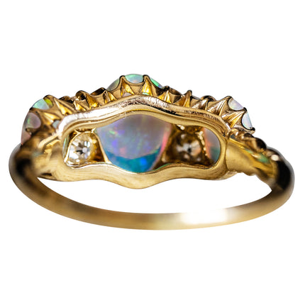 Victorian, 18ct Gold, Opal and Diamond Ring