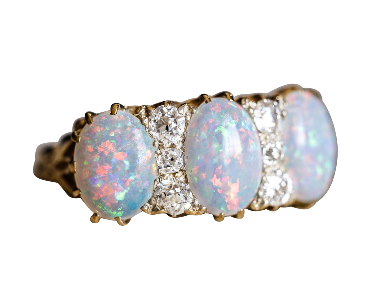 Victorian, 18ct Gold, Opal and Diamond Ring Antique Ring Boutique | Untreated Gemstone Rings | Antique Rings | Antique Jewellery Company |  | Art Deco | Vintage Jewelry | Antique Engagement Rings | Art Deco Rings | Antique Rings | Antique Jewellery Company | Antique Jewelry | Vintage Jewellery
