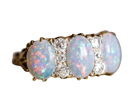 Victorian, 18ct Gold, Opal and Diamond Ring Antique Ring Boutique | Untreated Gemstone Rings | Antique Rings | Antique Jewellery Company |  | Art Deco | Vintage Jewelry | Antique Engagement Rings | Art Deco Rings | Antique Rings | Antique Jewellery Company | Antique Jewelry | Vintage Jewellery
