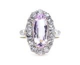 Victorian, 18ct Gold, Pink Topaz and Diamond Cluster Ring