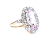 Victorian, 18ct Gold, Pink Topaz and Diamond Cluster Ring