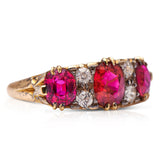 Antique Ruby Rings | Antique_Rings | Antique_Engagement_rings  | Victorian, 18ct Gold, Ruby and Diamond Three Stone Ring