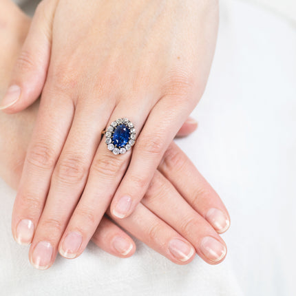 Victorian, 18ct Gold, Sapphire and Diamond Cluster Ring