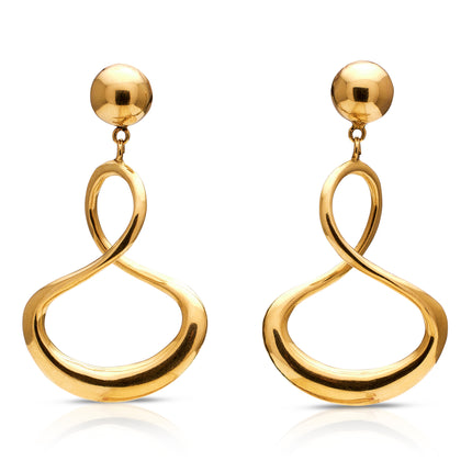 18-Carat-Twisting-Gold-Drop-Earrings-Vintage-Antique-Jewellery
