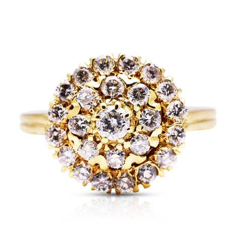 Art-Deco-Cluster-Antique-Vintage-Diamond-Yellow-Gold-14-ct