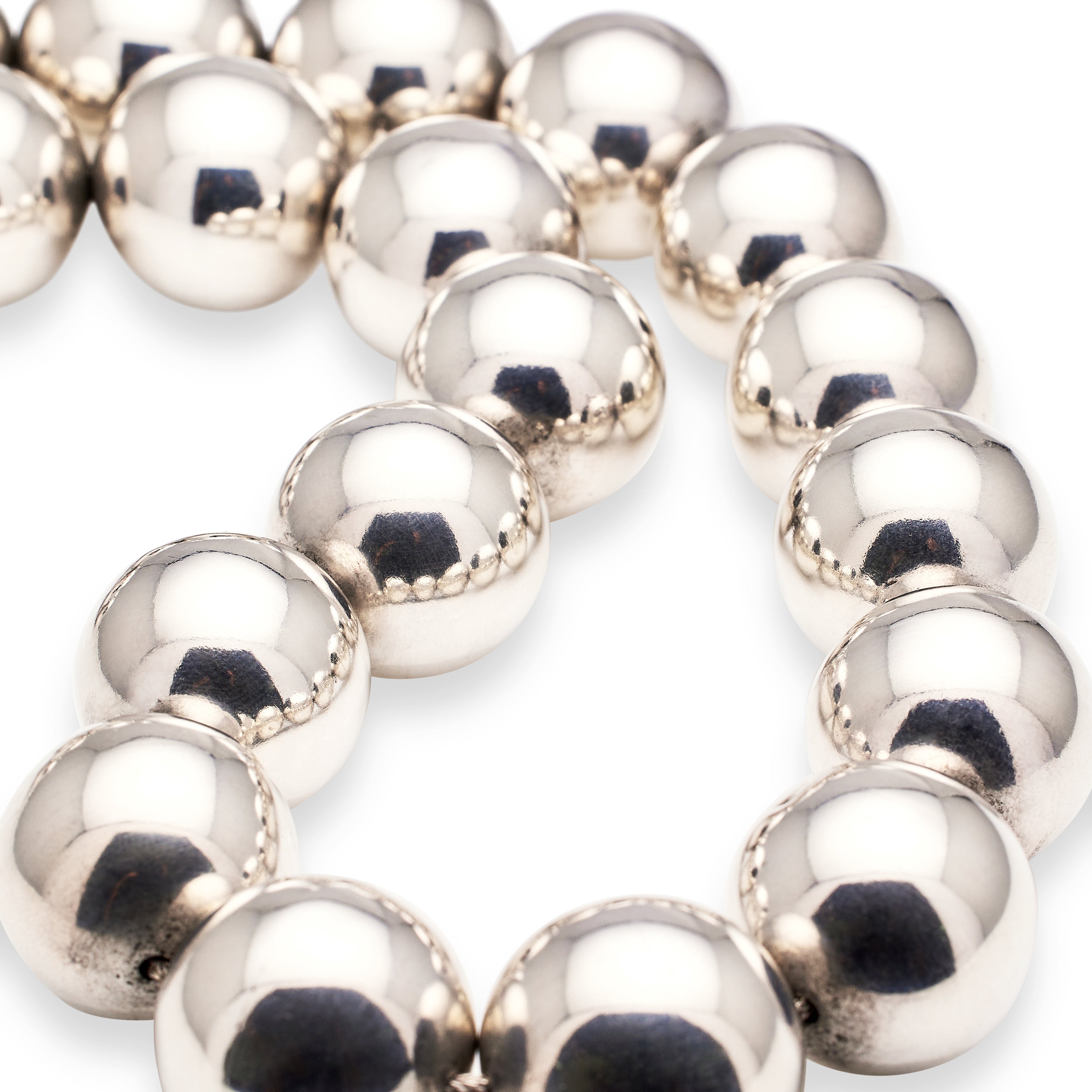 Large silver ball necklace new arrivals