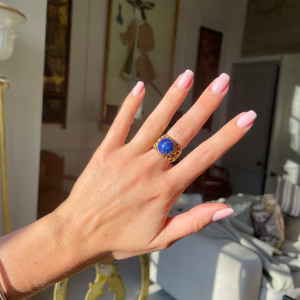 Naturalistic | Vintage Lapis Ring, 18ct Gold