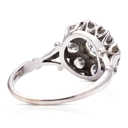 Engagement | Diamond Cluster Ring, 18ct White Gold, Antique