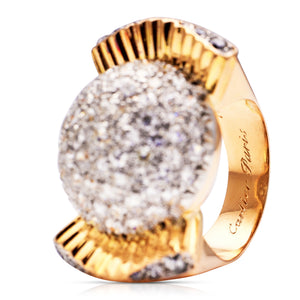 Cartier diamond bombe ring, inner view. 