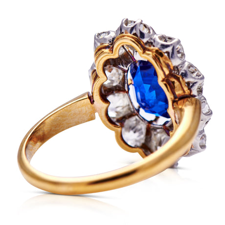 Vintage Antique Edwardian, 18ct Gold, Sapphire and Diamond Ring 