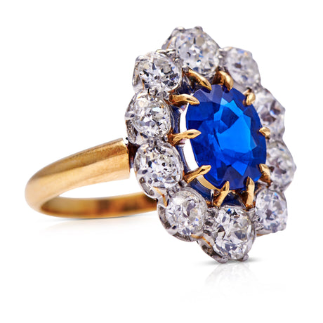 Vintage Antique Edwardian, 18ct Gold, Sapphire and Diamond Ring 