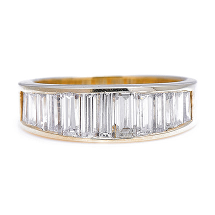 Vintage, 14ct Gold, Baguette Diamond Half-Eternity Ring