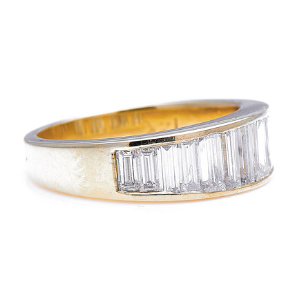 Vintage, 14ct Gold, Baguette Diamond Half-Eternity Ring