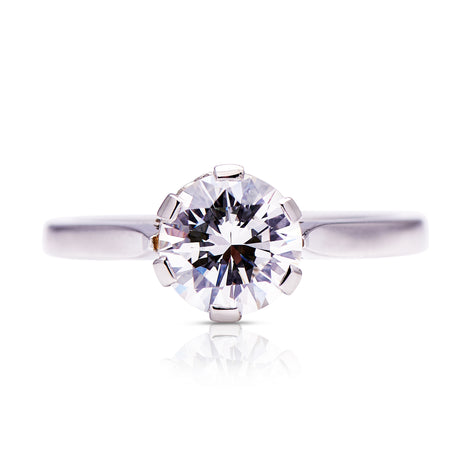 Art-Deco-Platinum-Diamond-Engagement-Ring-Classic-Timeless-Ring-Antique-Jewellery