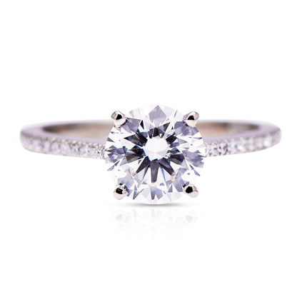Diamond-Solitaire-Brilliant-Cut-White-Gold-18ct-Engagement-Vintage-Jewelery