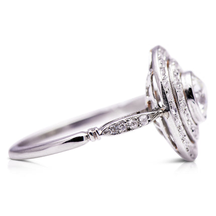Antique | Art Deco, Platinum, Diamond Target Ring