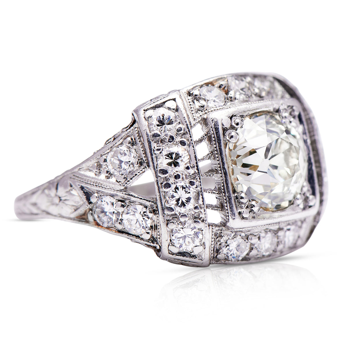 1920s Art Deco, diamond engagement ring