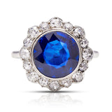 Art-Deco-Sapphire-White-Gold-Diamond-18-Carat-Antique-Ring-Vintage-Boutique