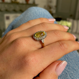 Antique French yellow sapphire & diamond cluster ring
