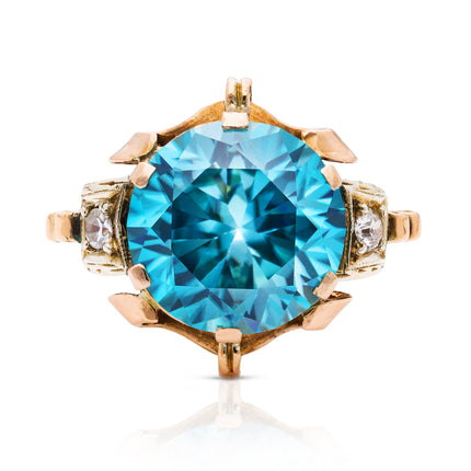 Art-Deco-Blue-Zircon-Diamond-Cocktail-Ring-Vintage