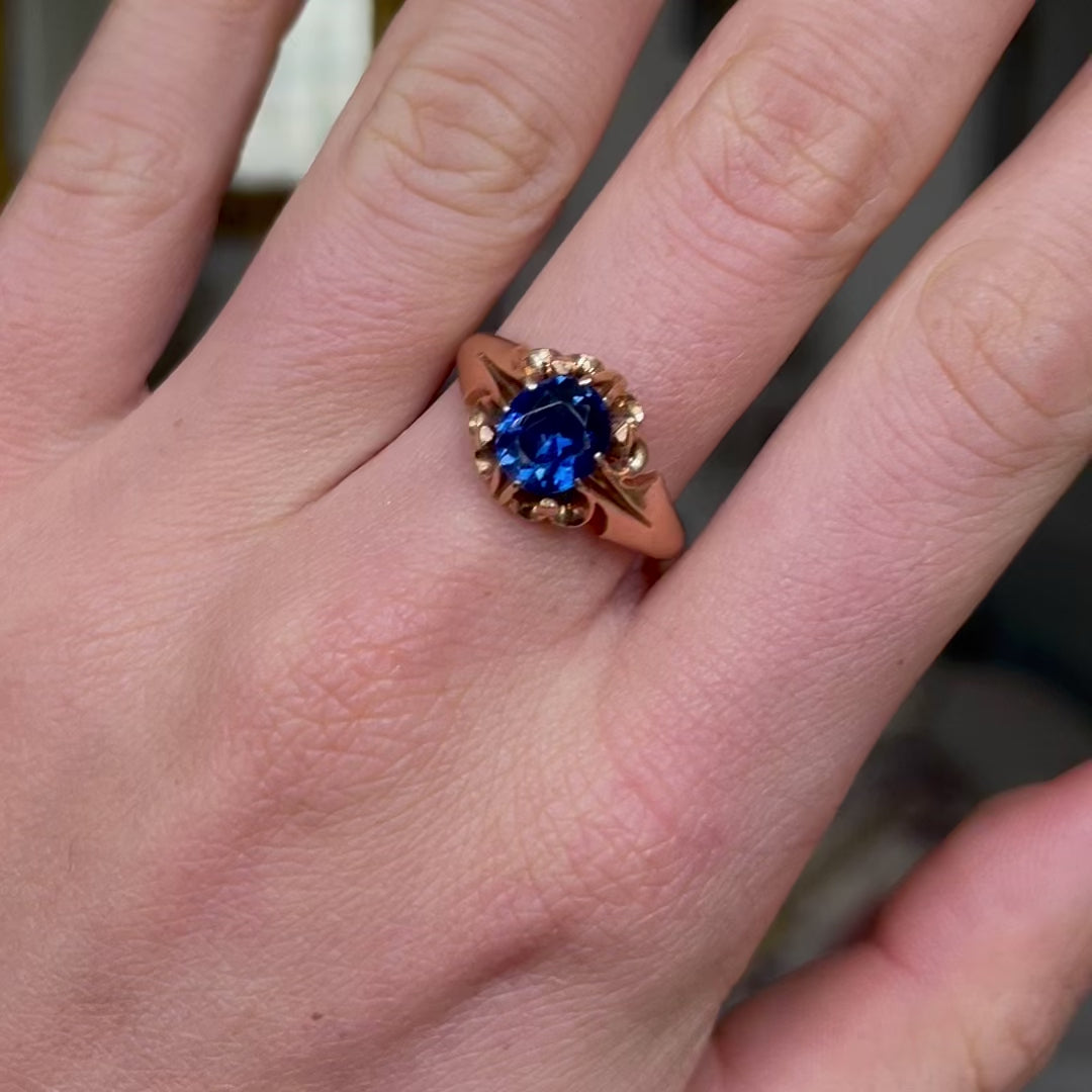 Engagement | Victorian, 18ct gold sapphire ring