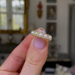Antique, Edwardian pearl & diamond half hoop ring