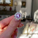 Pink sapphire & diamond cluster ring, 18ct white gold