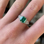 Art Deco, emerald & diamond ring