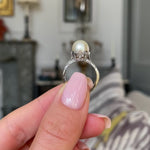 Belle Époque, natural pearl & diamond ring