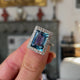 Exceptional Art Deco Aquamarine and Diamond Ring, Platinum