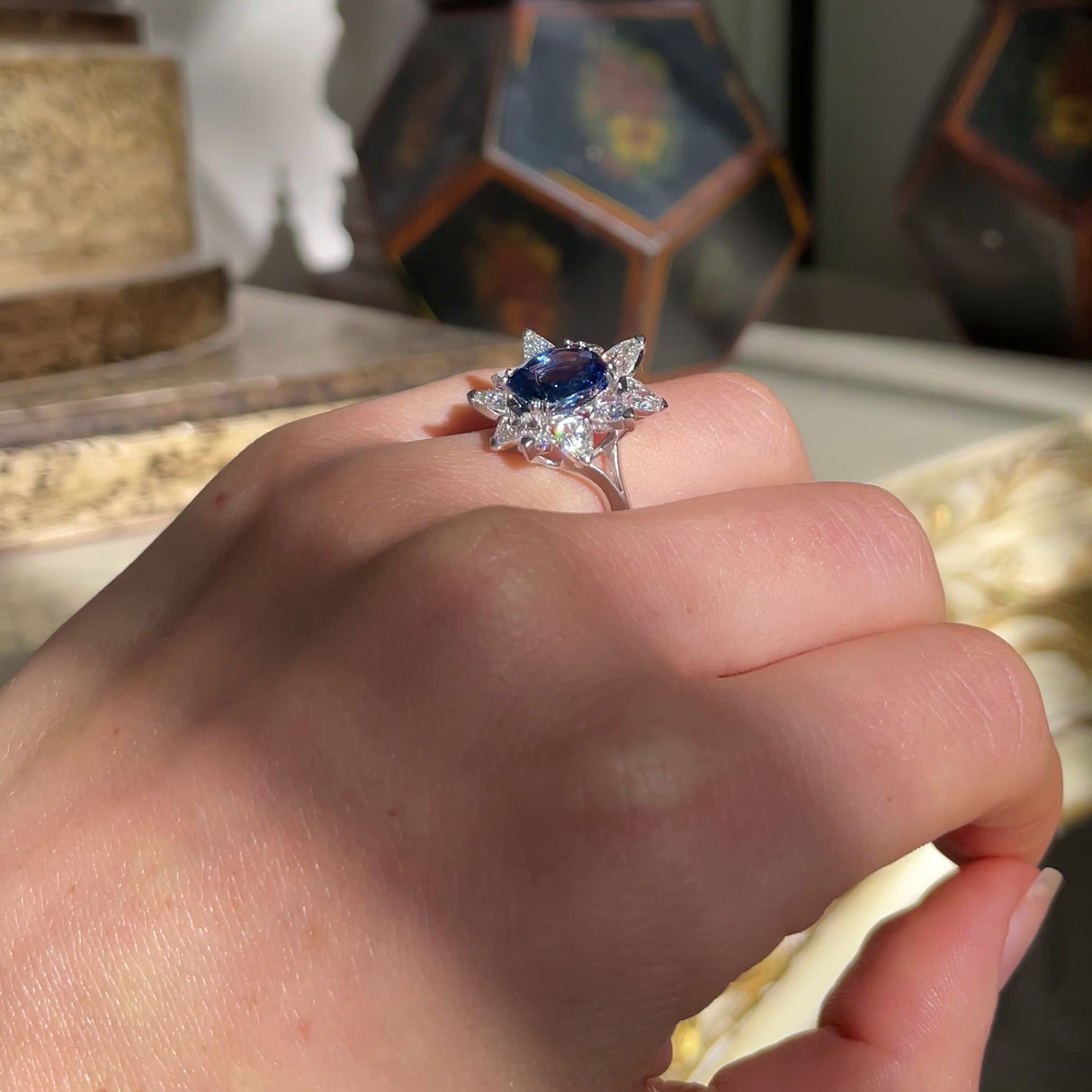Vintage, Platinum, Sapphire and Diamond Ring