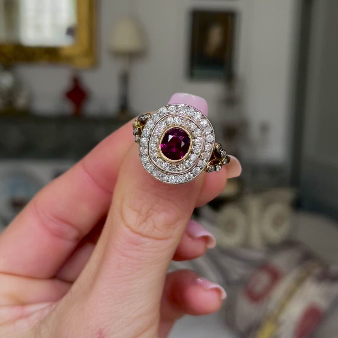 Antique | Edwardian, 18ct Gold, Ruby and Diamond Ring