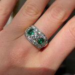 Antique | Victorian, emerald & diamond ring