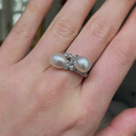 Antique, Edwardian, natural pearl & diamond ring